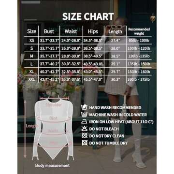 Stylish MANGOPOP Women's Long Sleeve Bodysuit