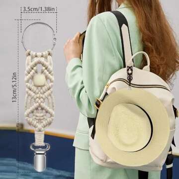 MEIXINZHI 3Pcs Cotton Hat Clip for Travel for Bag Backpack Luggage for Women, Kids, Adults, Outdoor ...