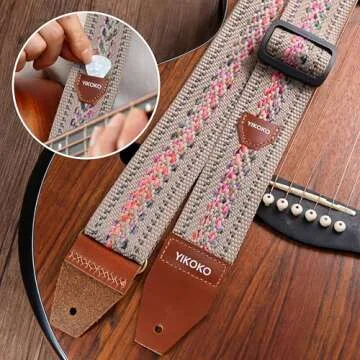 YIKOKO Guitar Strap with Pick Pocket and Gift Accessories