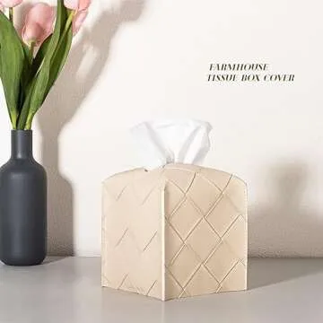 Chic PU Leather Tissue Box Cover Elegance for Home Decor