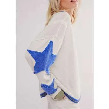 Y2K Vintage Star Graphic Sweatshirt for Teens and Young Women