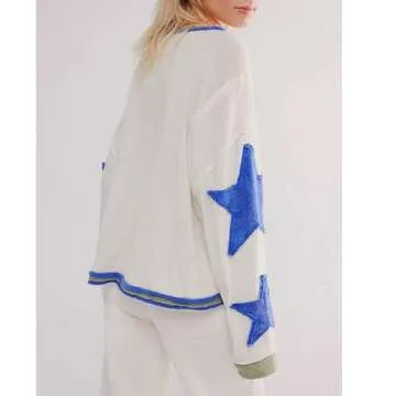 Y2K Vintage Star Graphic Sweatshirt for Teens and Young Women