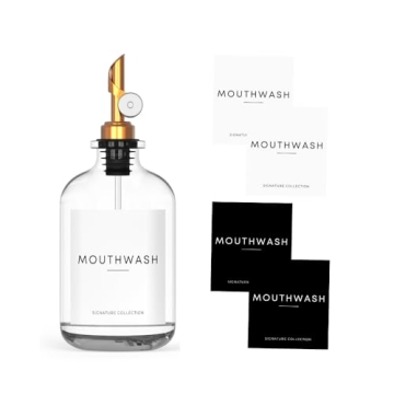 Stylish WASHEE Glass Mouthwash Dispenser - 12.7 oz