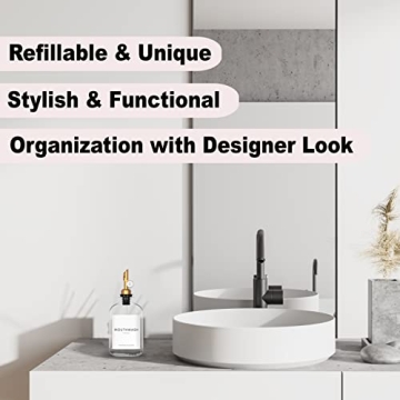 Stylish WASHEE Glass Mouthwash Dispenser - 12.7 oz