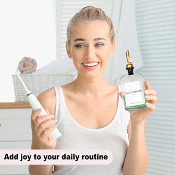 Stylish WASHEE Glass Mouthwash Dispenser - 12.7 oz