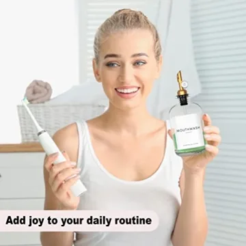 Stylish WASHEE Glass Mouthwash Dispenser - 12.7 oz