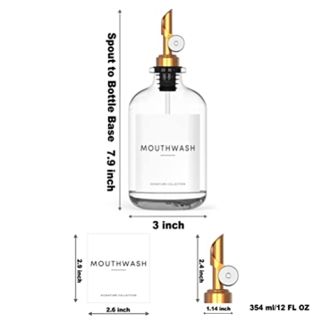 Stylish WASHEE Glass Mouthwash Dispenser - 12.7 oz