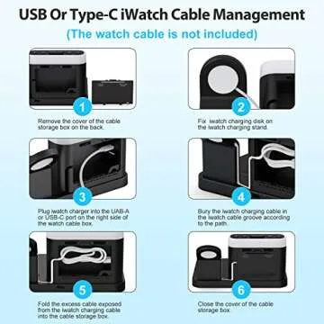 Wireless Charging Station, 5 in 1 Wireless Charger Stand with Alarm Clock, 7 Night Lights, Charging Dock for iPhone16/15/14/13/12/11/Pro/Max/XR/Samsung Phone, Apple Watch 9/8/7/6/5/SE, AirPods/3/2/1