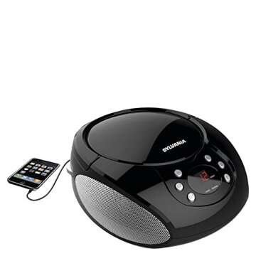 PROSCAN Elite Portable CD Boombox with AM/FM Radio (Black)