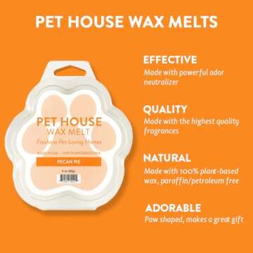 One Fur All Pet House Wax Melts - Pecan Pie Pack of 2 - Pet Odor Eliminating Wax Melts - Long-Lastin...