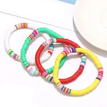 Colorful Heishi Bracelets Set for Women - Summer Style
