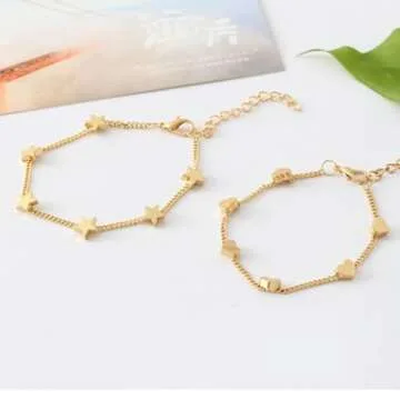 Gold Star Charm Bracelet Adjustable for Women