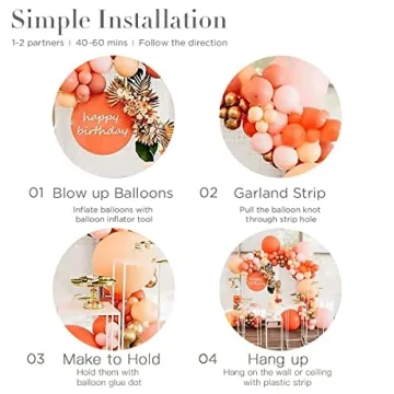 Macaron Orange & Pink Balloon Arch 136Pcs for Events