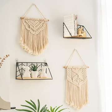 TIMEYARD Floating Shelves Wall Mounted Set of 2 Rustic Arrow Design Wood Storage for Bedroom, Living Room, Bathroom, Kitchen, Office, etc