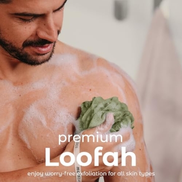 Premium 3-Pack Loofah Sponges Gentle Exfoliation Rich Lather