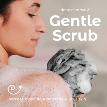 Premium 3-Pack Loofah Sponges Gentle Exfoliation Rich Lather