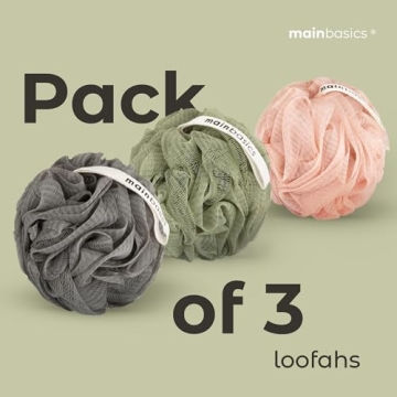 Premium 3-Pack Loofah Sponges Gentle Exfoliation Rich Lather