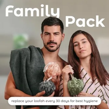 Premium 3-Pack Loofah Sponges Gentle Exfoliation Rich Lather