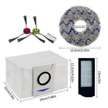 Vacuum Cleaner Floor Care Replacement Parts Kit Compatible With ECOVACS DEEBOT X1 Omni / X1TURBO / X...