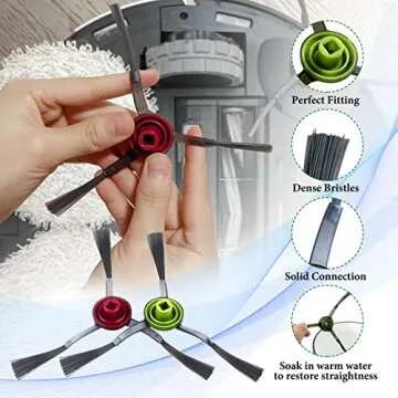 Vacuum Cleaner Floor Care Replacement Parts Kit Compatible With ECOVACS DEEBOT X1 Omni / X1TURBO / X1 Plus Robot Vacuum Cleaner, 5 Dust Bags, 4 Mop Cloth Pads, 2 Hepa Filters, 8 Side Brushes(19pcs)…