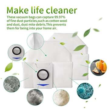 Vacuum Cleaner Floor Care Replacement Parts Kit Compatible With ECOVACS DEEBOT X1 Omni / X1TURBO / X1 Plus Robot Vacuum Cleaner, 5 Dust Bags, 4 Mop Cloth Pads, 2 Hepa Filters, 8 Side Brushes(19pcs)…