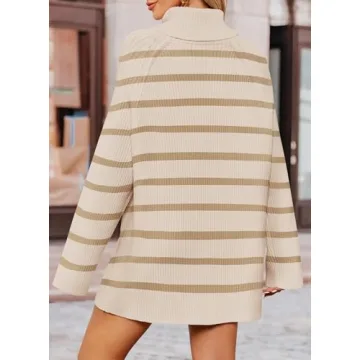 ZESICA Oversized Turtleneck Sweater for Winter Fashion