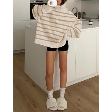 ZESICA Oversized Turtleneck Sweater for Winter Fashion