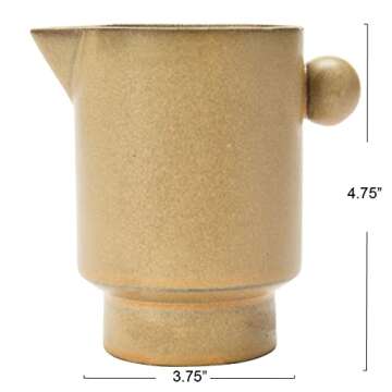 Creative Co-Op Modern Small Stoneware Pitcher or Vase, Putty Brown
