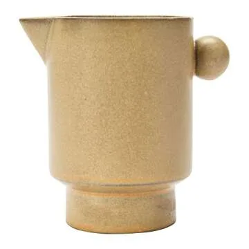 Creative Co-Op Modern Stoneware Pitcher in Putty Brown