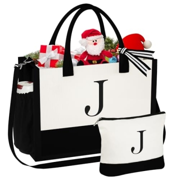 YOOLIFE Birthday Gifts for Women - Personalized Initial Tote Bag