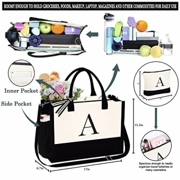 Initial Tote Bag - Stylish Gift for Women