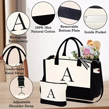 Initial Tote Bag - Stylish Gift for Women