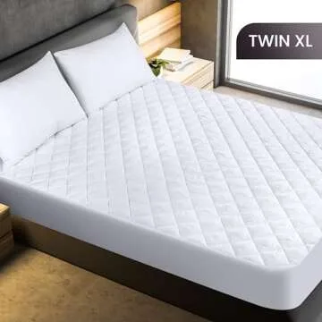 Utopia Bedding Quilted Fitted Mattress Pad (Twin XL), Elastic Fitted Mattress Protector, Mattress Co...