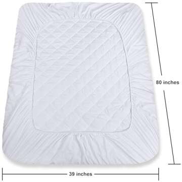 Utopia Bedding Quilted Fitted Mattress Pad (Twin XL), Elastic Fitted Mattress Protector, Mattress Cover Stretches up to 16 Inches Deep, Machine Washable Mattress Topper (White)
