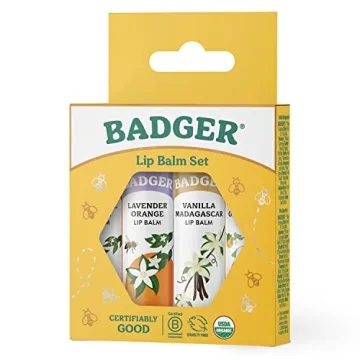 Badger Classic Lip Balm Variety Pack with Organic Ingredients