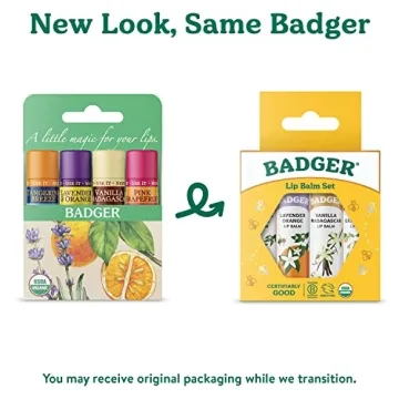 Badger Classic Lip Balm Variety Pack with Organic Ingredients
