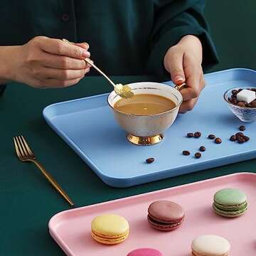 Lyellfe Colorful Fast Food Serving Tray 8 Pack