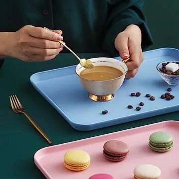 Lyellfe Colorful Fast Food Serving Tray 8 Pack