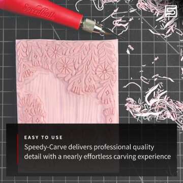 Speedball Deluxe Block Printing Kit - Includes Inks, Brayer, Bench Hook, Lino Handle and Cutters, Speedy-Carve Block, Mounted Linoleum Block (3472)