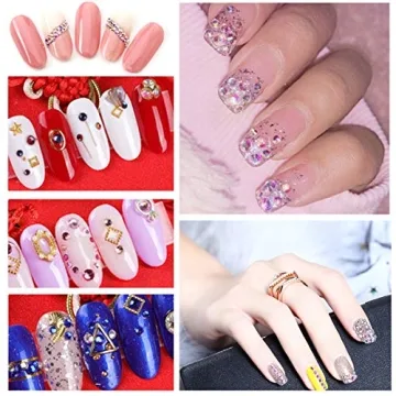 Nail Art Rhinestones Set with Stickers and Tools for Easy Application