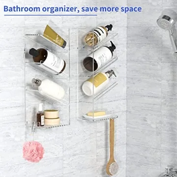 AITEE No Drill Rustproof Acrylic Shower Organizer