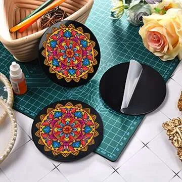 16 Pieces Clear Circle Acrylic 0.08 Inch Thick Round Acrylic Blanks Discs Panel for Picture Frame Painting DIY Crafts(4 Inch/ 10.16 cm,Black)