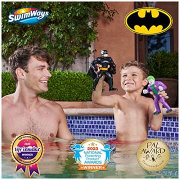 Swimways DC Batman Floatin' Figures, Swimming Pool Accessories & Kids Pool Toys, Batman Party Suppli...