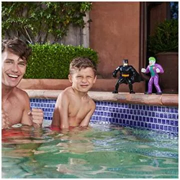 Swimways DC Batman Floatin' Figures, Swimming Pool Accessories & Kids Pool Toys, Batman Party Supplies & Water Toys for Kids Aged 3 & Up, Batman & Joker 2-Pack