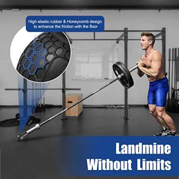HXD-ERGO Landmine Attachment for Barbell, Barbell Bomb for Press, Row, Spin, Split Squats, Natural Rubber Barbell Landmine Attachments, T Bar Row Attachment Fits 2 Inch Olympic Bars（Black）
