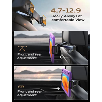 LISEN Adjustable Tablet Mount for Car Headrest - Ideal for Kids