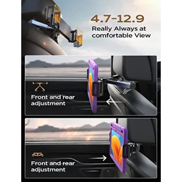 LISEN Adjustable Tablet Mount for Car Headrest - Ideal for Kids