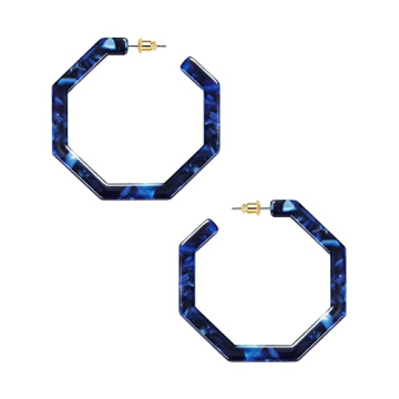 Wowshow Acrylic Resin Hoop Earrings - Stylish Geometric Design for All Occasions