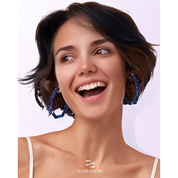 Wowshow Colorful Resin Hoop Earrings for Women - Stylish & Lightweight