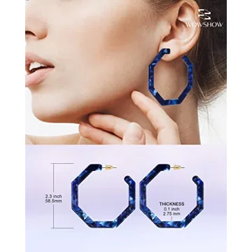 Wowshow Colorful Resin Hoop Earrings for Women - Stylish & Lightweight